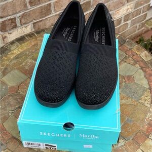 Skechers Black Sparkle Slip-Ons